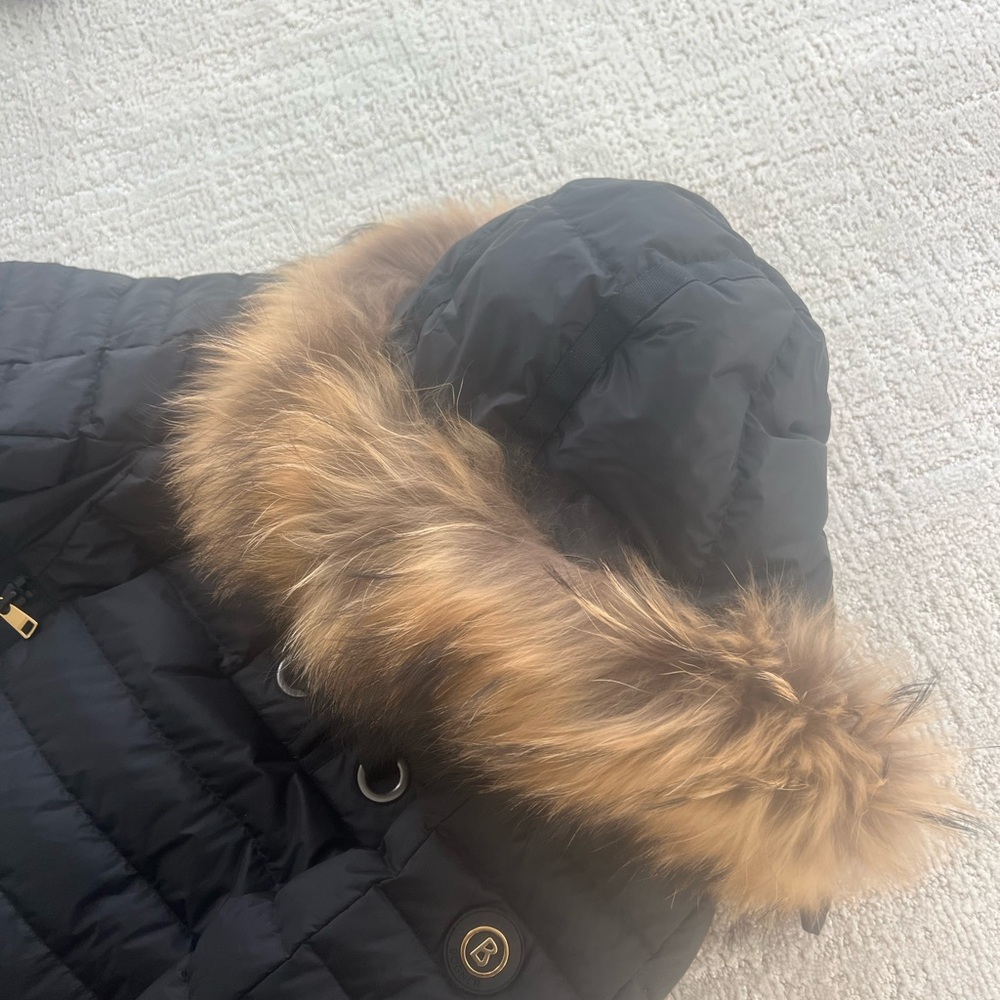 Black Quilted Jacket with Fur Trim - Picture 4 of 9